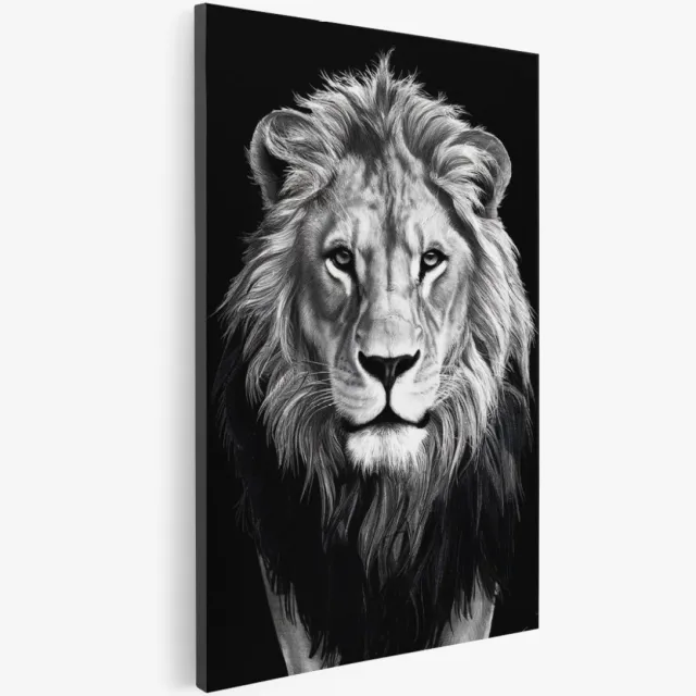 Saammp Canvas Schilderij - Leeuw - Portret - Abstract - Dieren - 80x120 - Foto op canvas - Wanddecoratie - Muurdecoratie Woonkamer - Slaapkamer decoratie - Canvas Print Multicolor