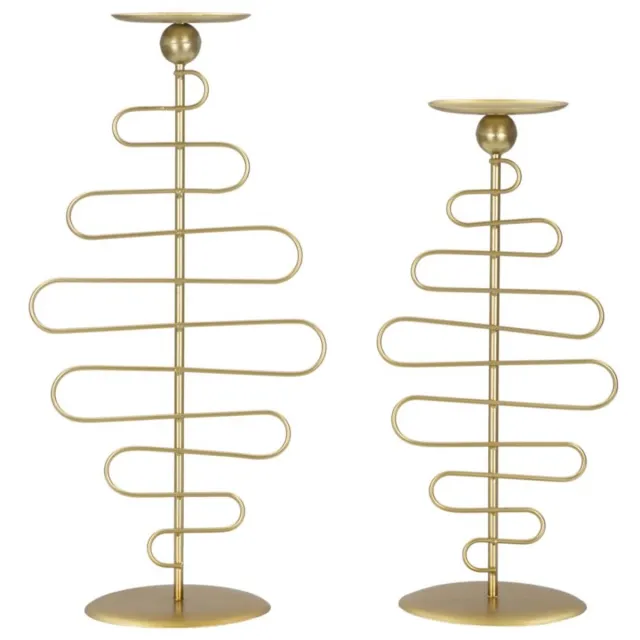 Mauro Ferretti Kandelaar Alid Candle Holder Set 2 Pcs 20×16×43 cm Goud