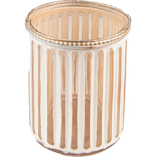 Clayre & Eef Theelichthouder Ø 10x11 cm Beige Glas