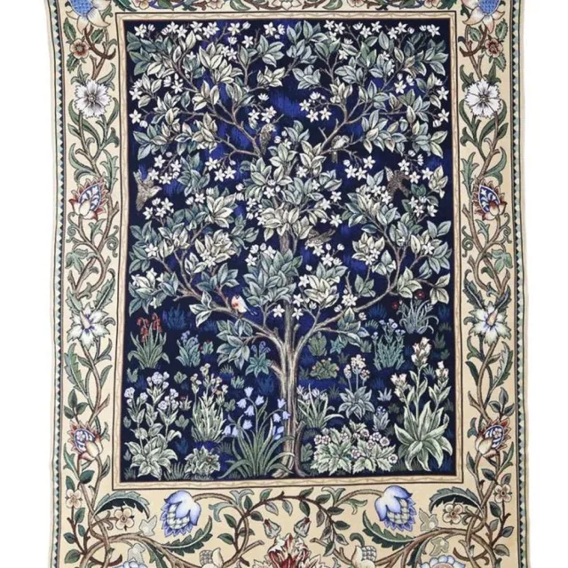 Signare Wandkleed Tree of life blue – William Morris – 103 x 138 cm Blauw