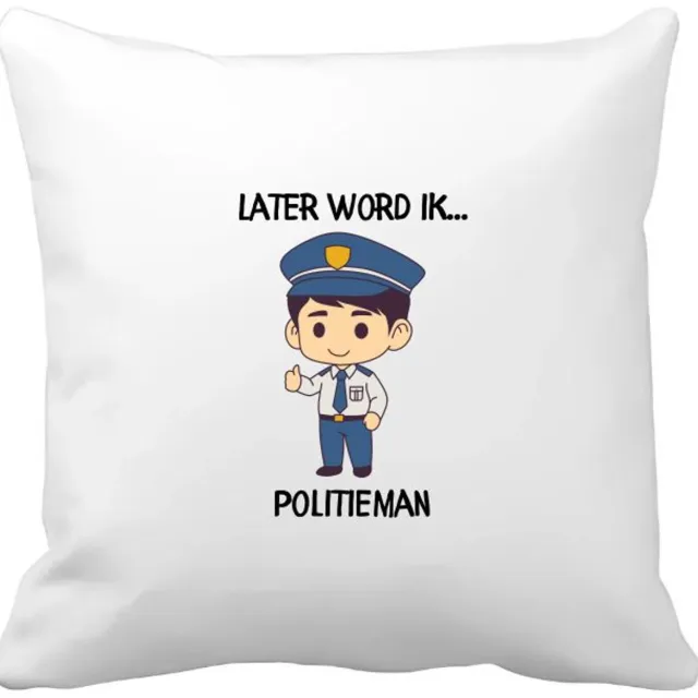 Akyol later word ik politieman Kussen hoes - Politie - politieagenten - wijkagent - stadswachter - hulpdienst - 40 bij 40 cm Multicolor