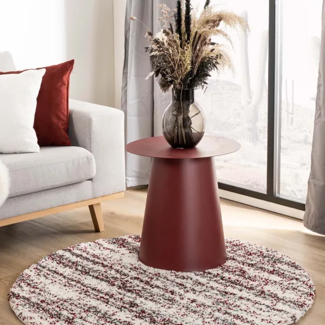 Boho&me Rond berber vloerkleed - Artisan Essa grijs/rood 200