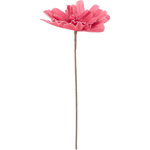 J-Line decoratie Bloem Eva - rubber - roze - large - 6 stuks