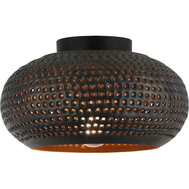 Freelight Plafondlamp Fueco Ø 35 cm bruin zwart Bruin, Goud, Zwart