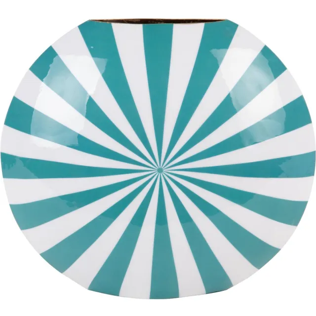 Present Time Vaas Candy Swirl - Blauw - 40x11x35cm - IJzer - Modern - Bloemenvaas - Woondecoratie - Decoratieve vaas voor woonkamer of slaapkamer