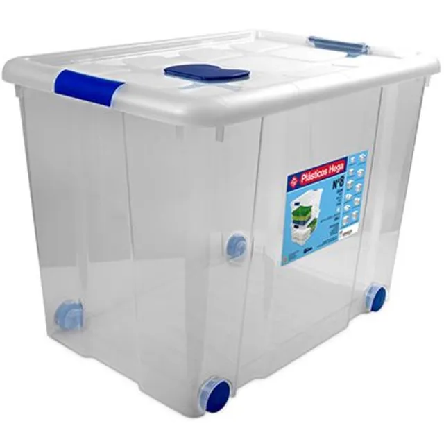 Hega Hogar Opbergbox Op Wielen 86l Transparant Nr8