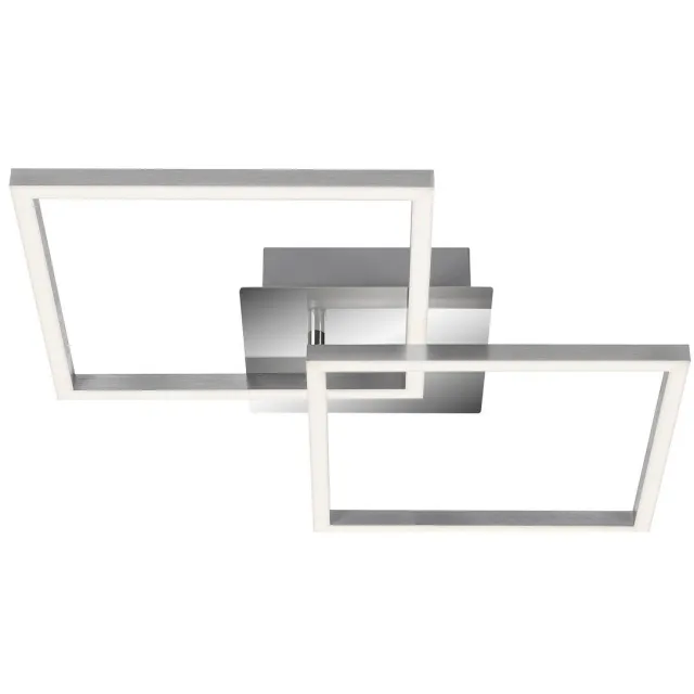 Briloner FRAME - Plafonnière dimbaar - plafondlamp draaibaar - LED 24 Watt - 1.800 Lumen - 3.000 Kelvin - chroom-zilverkleurig chromium