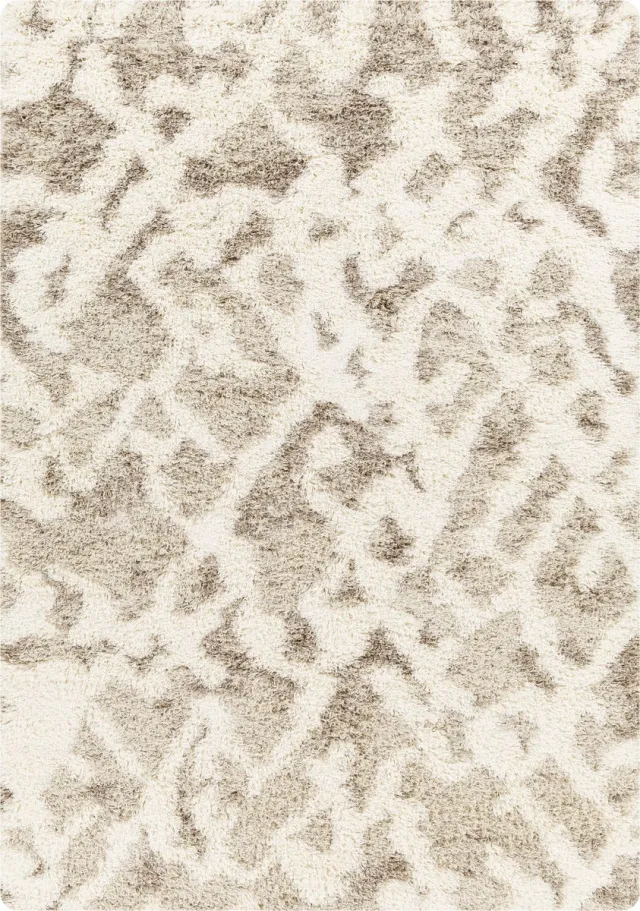 Surya Paula vloerkleed hoogpolig shaggy boho beige wit