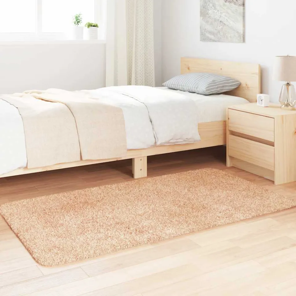 vidaXL Hoogpolig vloerkleed NAVARRA 80x150 cm polyester beige, foto 3