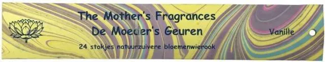 De Moeder's Geuren Wierook Vanille | 24 Stokjes Natuurzuivere Bloemenwierook bruin