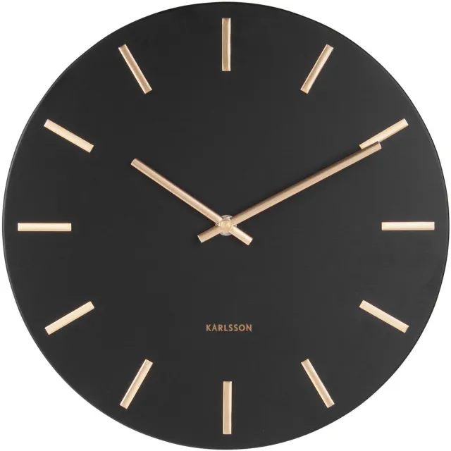 Karlsson Charm wandklok zwart, Ø30 cm metaal
