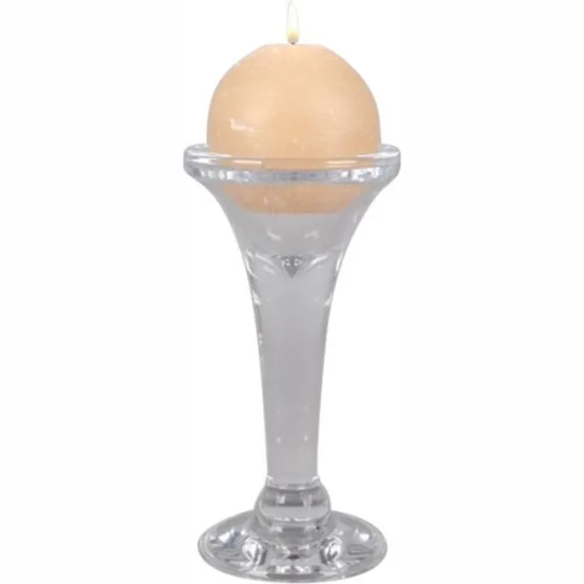Rasteli Kandelaar - Kaarsenhouder - Glas - Semplice - glazen kandelaar voor tafelkaars, bolkaars of kaarsprijs per stuk - zonder kaars - Ø9,5xH15cm