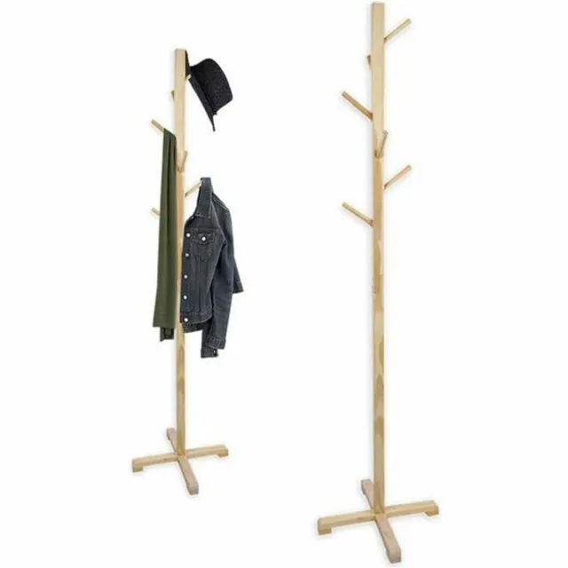 confortime Houten kapstok - Wit - 45x45x176 cm