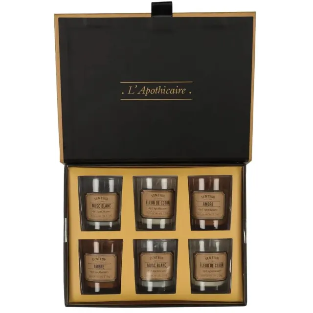 Home Deco Luxe Geurkaarsen Geschenkset - 6 Kaarsen - Beige Zwart