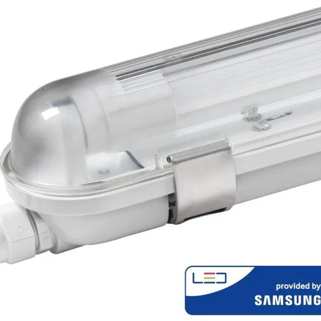 HOFTRONIC LED TL armatuur met lamp - 120cm - 18 Watt 1960 Lumen (110lm/W) - 6000K IP65 Waterdicht voor binnen en buiten - T8 G13 fitting - Flikkervrij - Koppelbaar Transparant