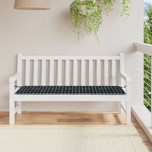vidaXL Tuinbankkussen ruitpatroon 150x50x3 cm oxford stof zwart Meerkleurig