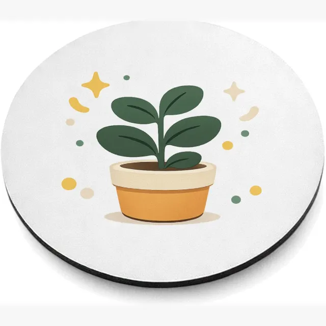 Mr Cadeautjes MDF magnetische fotolijst rond Ø 9,5 - design Een vrolijke bedankmok met een kleine, centraal geplaatste i | cadeau Wit