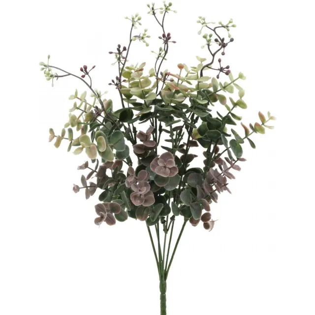 Viana Eucalyptusstruik Kunst Eucalyptus Groen Rood 39cm Veelkleurig