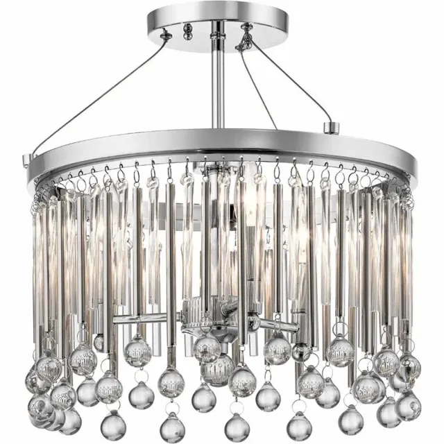 Kichler LED Plafondlamp Piper | 3X E14 Max 60W | Dimbaar | Polished Chrome Geen