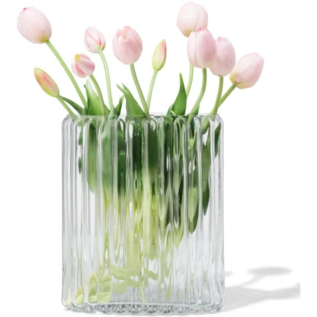 HEMA Vaas ⌀20x28cm glas ovaal transparant (transparant)
