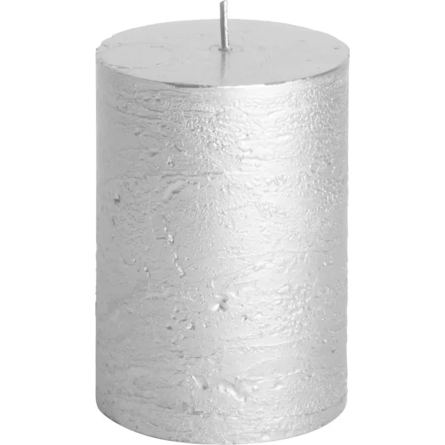 Gusta Rustieke kaars ø7x10cm zilver - Gusta® nb