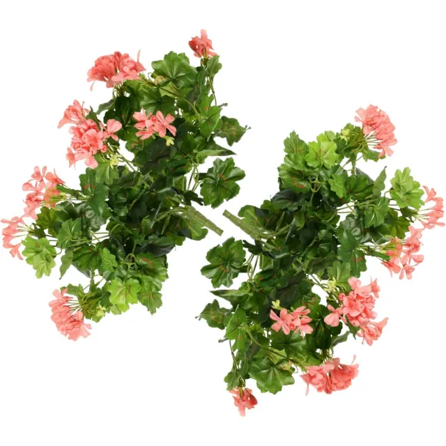 Top Art Topart Kunstbloemen boeket Oostenrijkse Geranium lichtroze 40 cm - 2x - Kunstplanten met bloemen