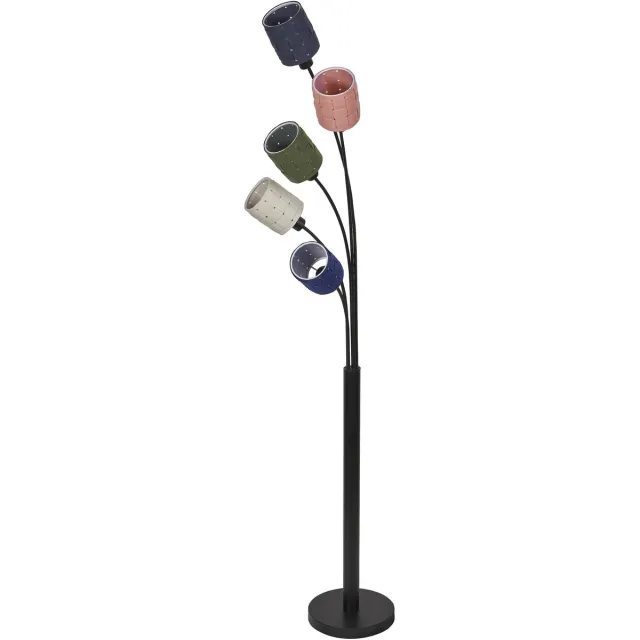 Osram 5-lamps vloerlamp Decor Felt Weaving Cans van vilt en metaal, E14, 1730mm hoogte , warme lichteffecten dankzij de geweven kap, duurzaam dankzij vervangbare lichtbron, eenvoudig te installeren Multi kleur