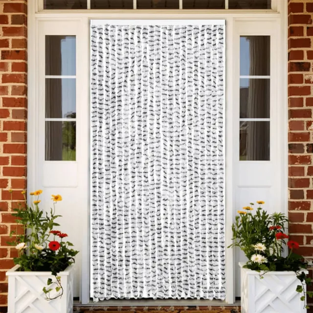 vidaXL Vliegengordijn 90x200 cm chenille lichtgrijs en donkergrijs