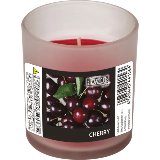 Conpax Candles geurkaars - cherry geur - rood - 8 branduren - in glas - aroma kaars Kersenrood