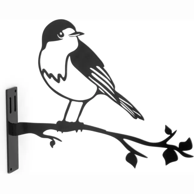C J Wildlife Wildbird Metal Bird Roodborst - Tuindecoratie - Zwart