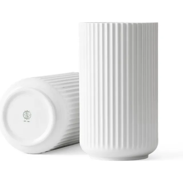 Lyngby Porcelain Lingby vaas 25cm white Wit