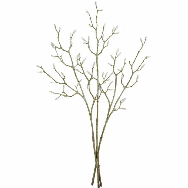 House Doctor Kunsttak Magnolia – 3 Stuks – Groene Decoratieve Takken met Witte Knoppen Magnolia - 3 st