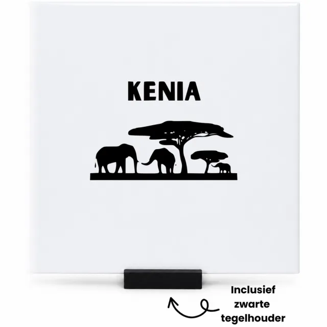Hacebo Kenia tegeltje met tegelhouder - Piloot - toeristen - tegeltjes met tekst - Kenia cadeau - beste land - Leuk cadeau voor je Vriend om te geven - spreuktegels - 15x15 CM Wit
