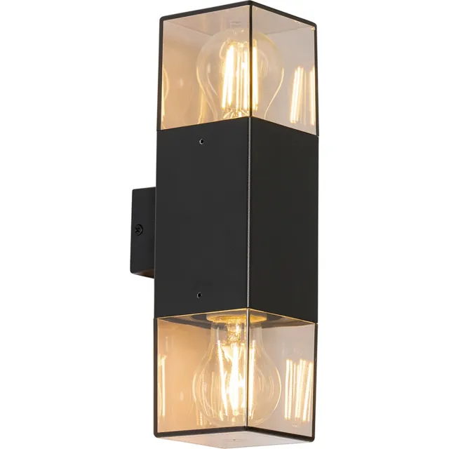 QAZQA denmark - Moderne Wandlamp Up Down voor buiten - 2 lichts - L 8.5 cm - Zwart - Buitenverlichting