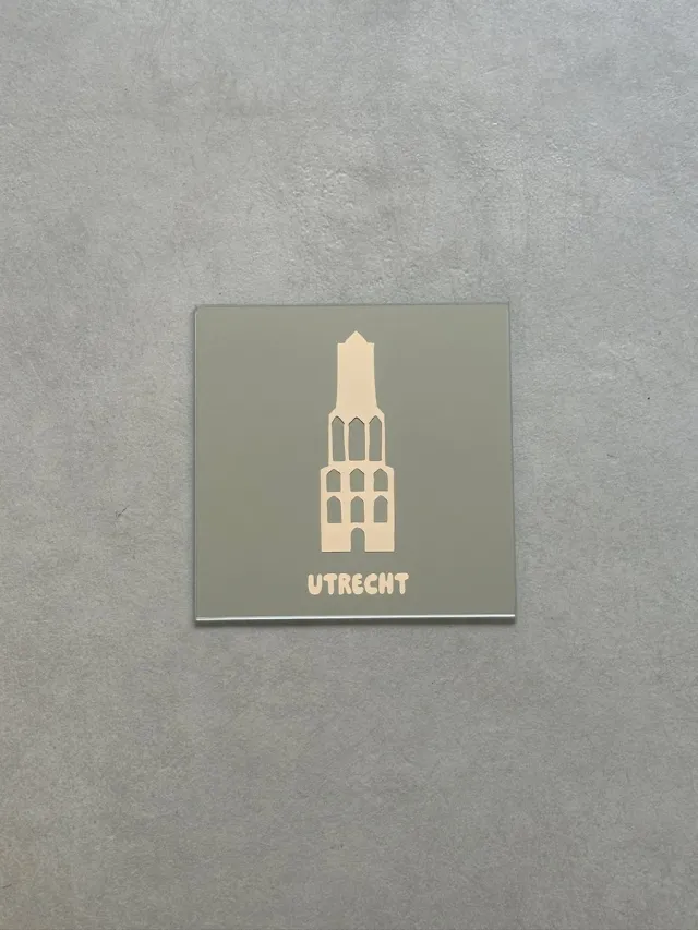 Blemzstudio Utrecht spiegel beige - 15 cm - vierkant
