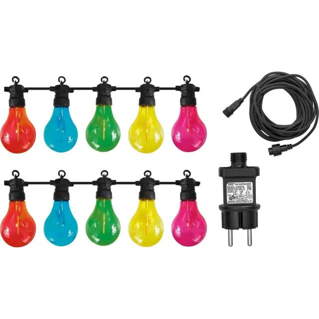 Luxform Lichtsnoer Maui - met 10 gekleurde LED lampjes - koppelbaar - geschikt voor buiten