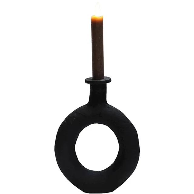 Vase The World Kandelaar Rocha | Small | Zwart | L16 x B4 x H21 cm