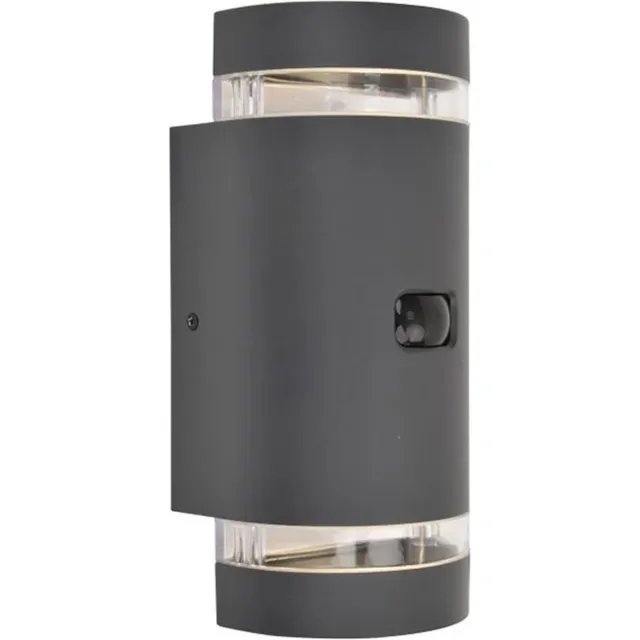 Lutec Focus up & down wandlamp voor buiten - Met bewegingssensor - LED - Donkergrijs
