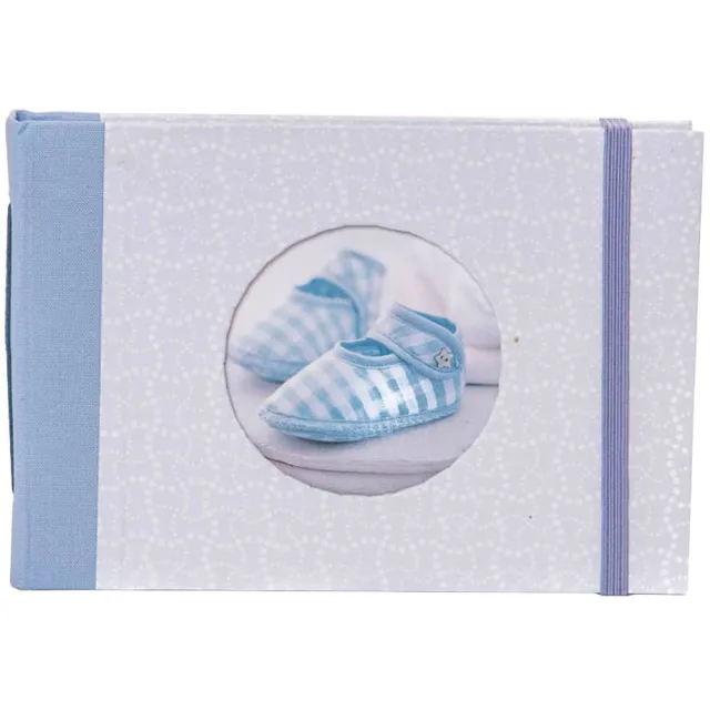 Fotoboek met elastiek als sluiting blauw
