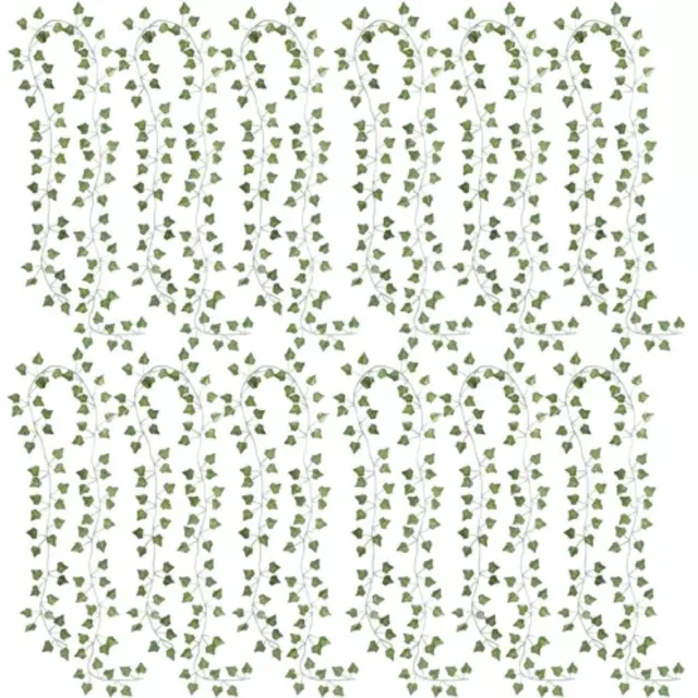 Gardlov Klimop/Hedera kunstplant guirlande - 2x - 25,2 meter - polyester/kunststof - kunstplant slinger Groen