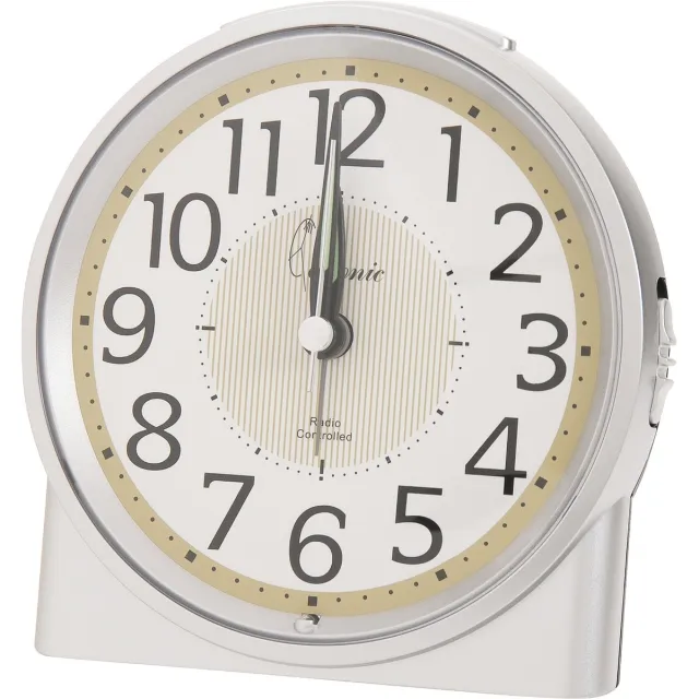 cetronic T022C2 SILVER - Wekker - Analoog - Radiogestuurde tijdsaanduiding - Snooze - Sweep Automatische Lichtsensor - Kunststof - Zilverkleurig - Zwart