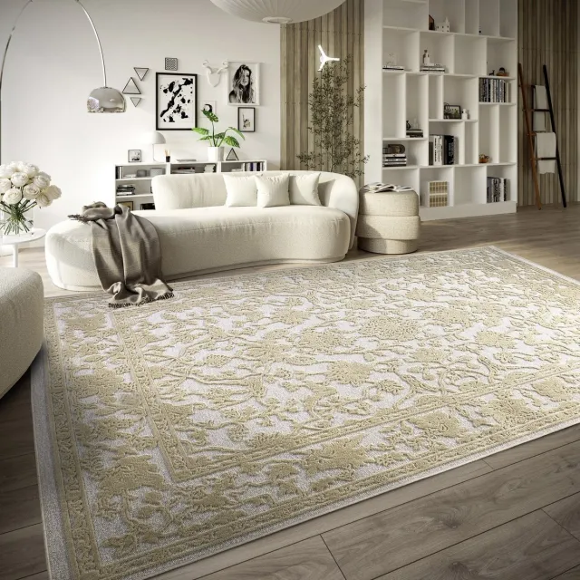 Villeroy & Boch Flycarpets Villeroy & Boch - Laagpolig Vloerkleed - Ambroise -Creme - 160x230 cm Beige