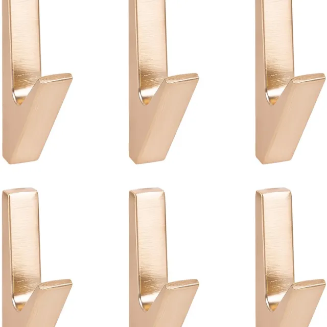QUVIO Wandkapstok - Haak - Wandhaak - Haakje - Wandhaakje - Muurhaak - Ophanghaak - Metaal - Goud - Set van 6