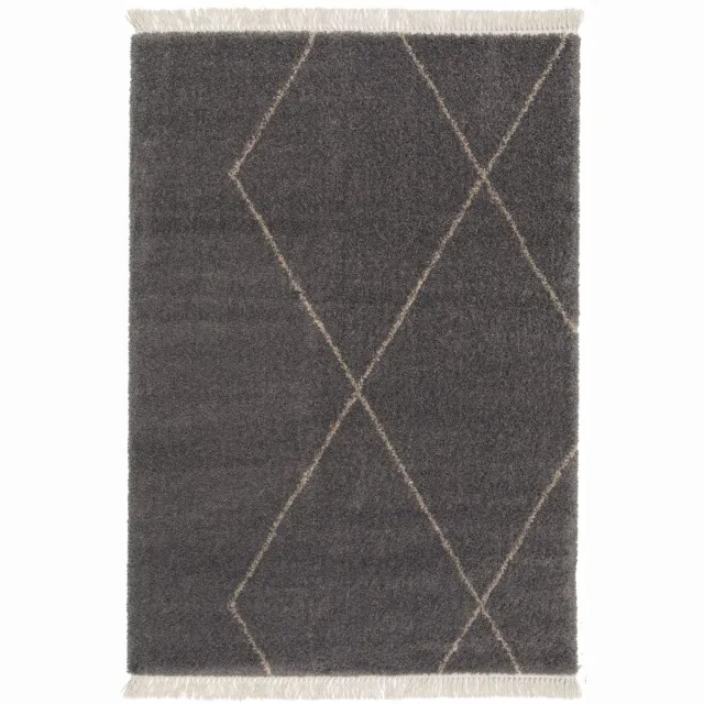 Boho&me Berber vloerkleed - Atlas Grid grijs 160x230