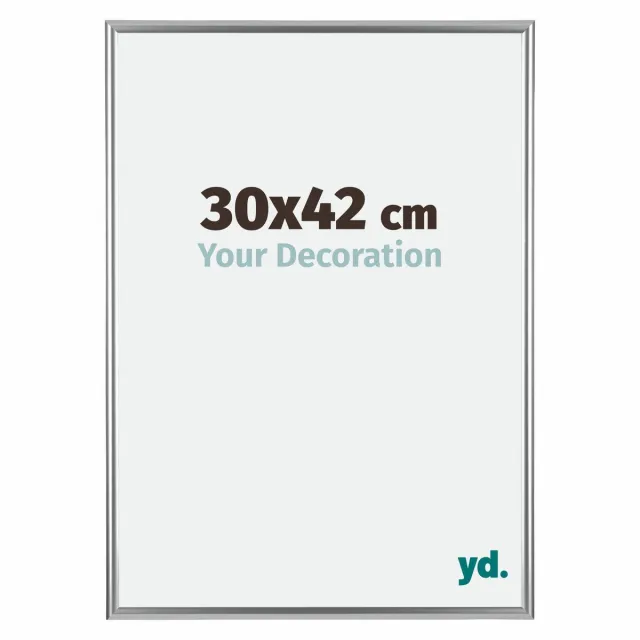 yd. Your Decoration - Fotolijst 30x42 cm - Kunststof - Zilver - Bordeaux
