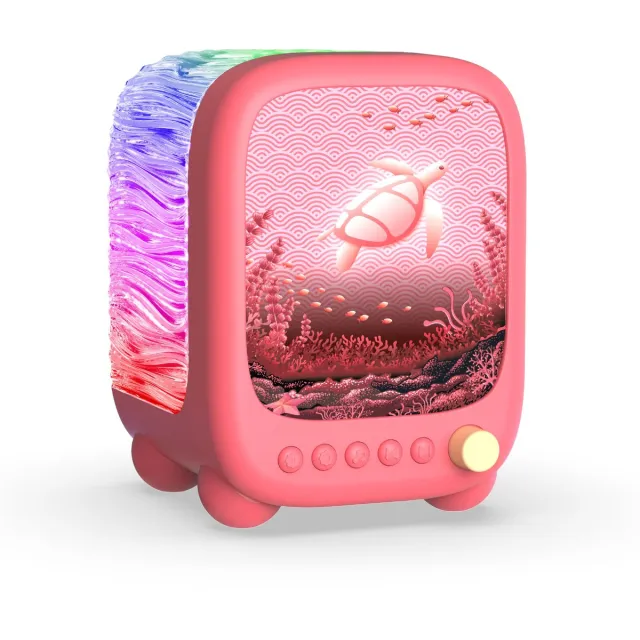 Mob Wavy Light Nachtlamp en Bluetooth Speaker Koraal Koraalroze