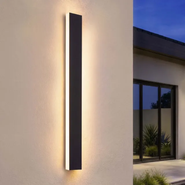 LEDVION Villa LED Buiten Wandlamp - 100 cm - IP65 Waterdicht - 14W - 2700K Extra Warm Wit - Zwart