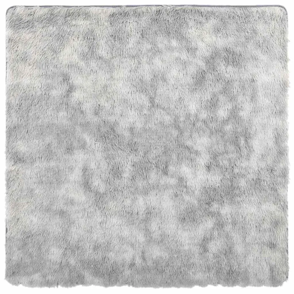 vidaXL Hoogpolig vloerkleed NAVARRA 200x200 cm polyester zilvergrijs