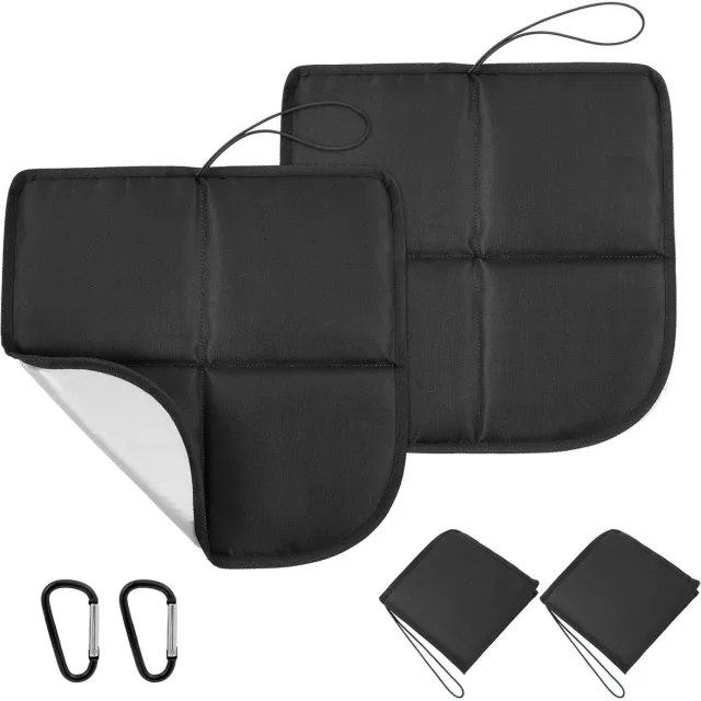 longziming Zitkussen - Tuinkussen - Vouwbaar Kussen - Waterafstotend Ontwerp - Warmte-isolatie - Oxford Weefsel - Ultralicht - Comfortabel Zitten - 2 Stuks Zwart