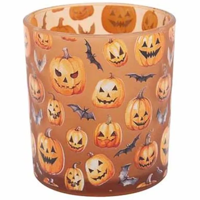 Cosy @ Home Theelichthouder Pumpkin Oranje 7x7xh8cm Andere Glas